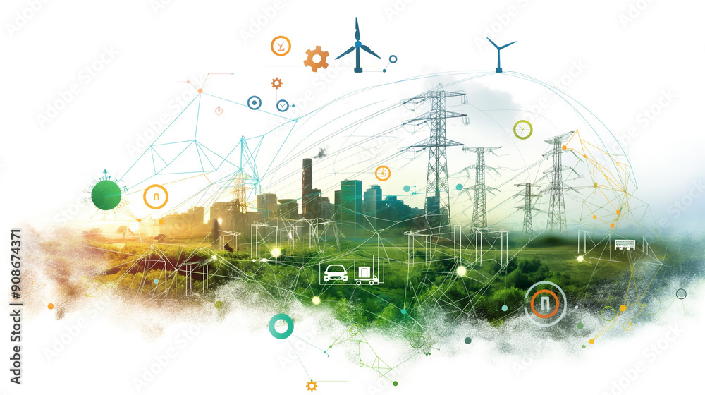 Sustainable Cityscape A Futuristic Vision Of A Green City Powered By