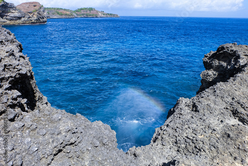 Nusa Penida island, Bali, Indonesia: Kelingking cliff, Broken beach, Atuh beach, Diamond beach, Banah cliff, Crystal Bay beach and Angel's Billabong, the devil pool photo