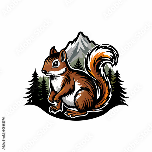 Illustration of a squirrel wearing a badge.