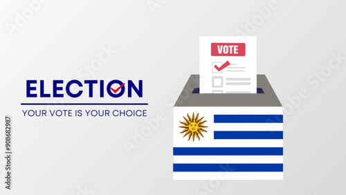 Uruguay  general election 2024 concept, democracy, flag. Vector icon illustration