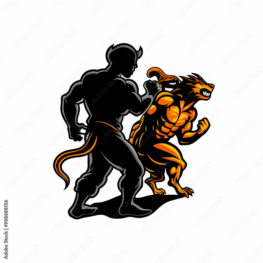 A shadow of a man stands over a small rat, the two locked in a fierce fight. A shadow of a man stands over a small rat, the two locked in a fierce fight.