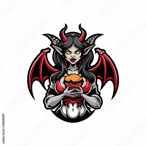 A burger with a succubus design.