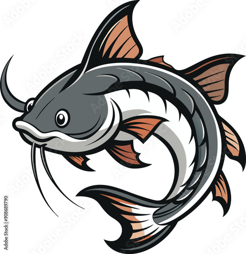 Vector Drawing of a Catfish