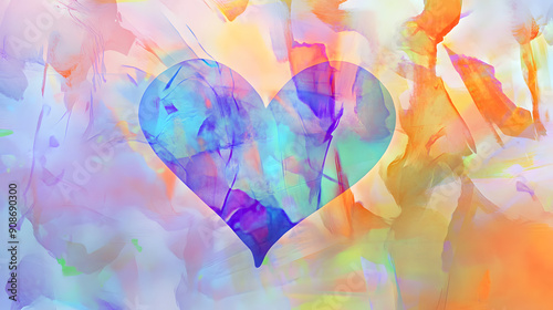 Ephemeral gossamer heart floating effortlessly in a serene, dreamlike space.
