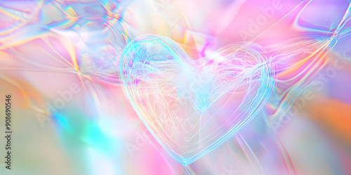 Gossamer weightless heart drifting gracefully beneath a soft, ethereal glow.