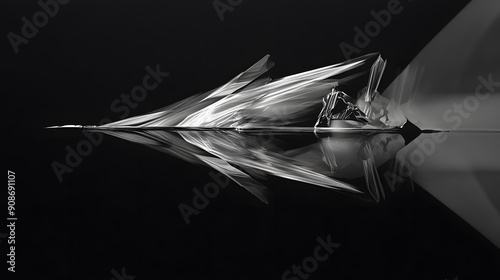 Ephemeral arrow ethereal and amorphous levitating in a dreamy, weightless space.