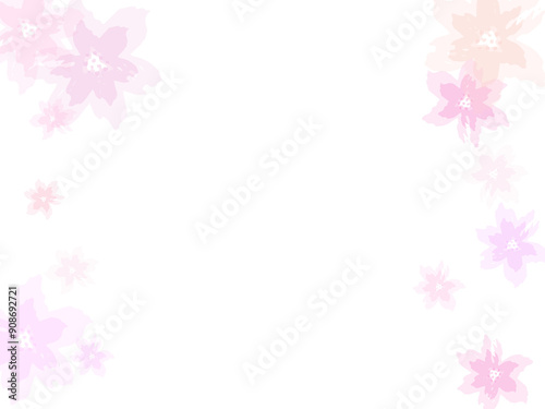 Spring flowers falling vector illustration.