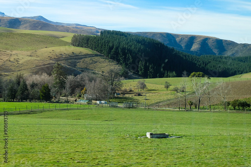 Fairlie, Canterbury, New Zealand, Road trip from Lake Tekapo to Christchurch, South Island  photo