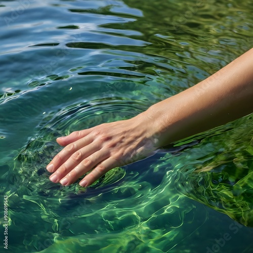hand in water