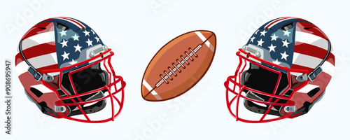 set of icon american football, super bowl vector illustration design