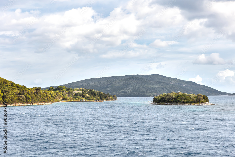 Skorpios or Scorpios a private island in the Ionian Sea in Greece near Lefkada, summer vacation and travel destination Skorpios or Scorpios a private island in the Ionian Sea in Greece near Lefkada, summer vacation and travel destination