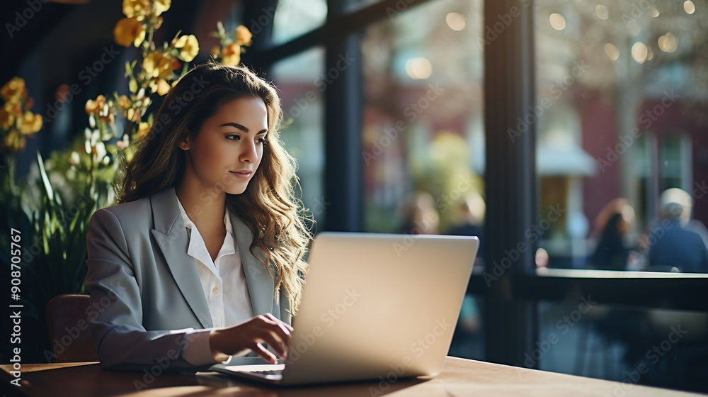 パソコンを使用する女性十一Generative AI