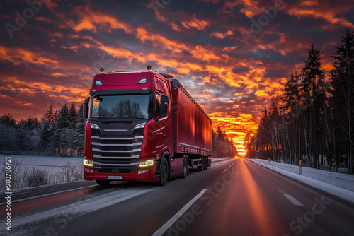 Lorry sunset