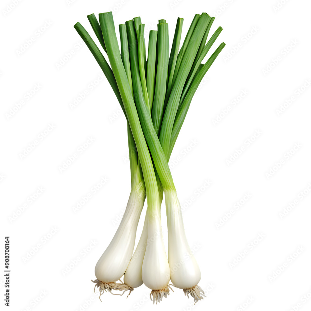 green onion isolated on the transparent background