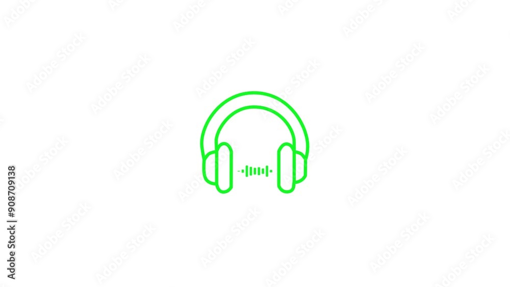 Wireless headphones animation background. headphones icon animation. Headphones line icon Motion graphics 4k video motion. Wireless headphones animation background. headphones icon animation. Headphones line icon Motion graphics 4k video motion.