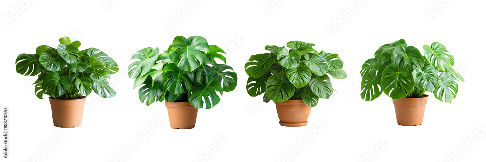 Tropical plants with rich and dense foliage in modern vase isolated on transparent background Tropical plants with rich and dense foliage in modern vase isolated on transparent background
