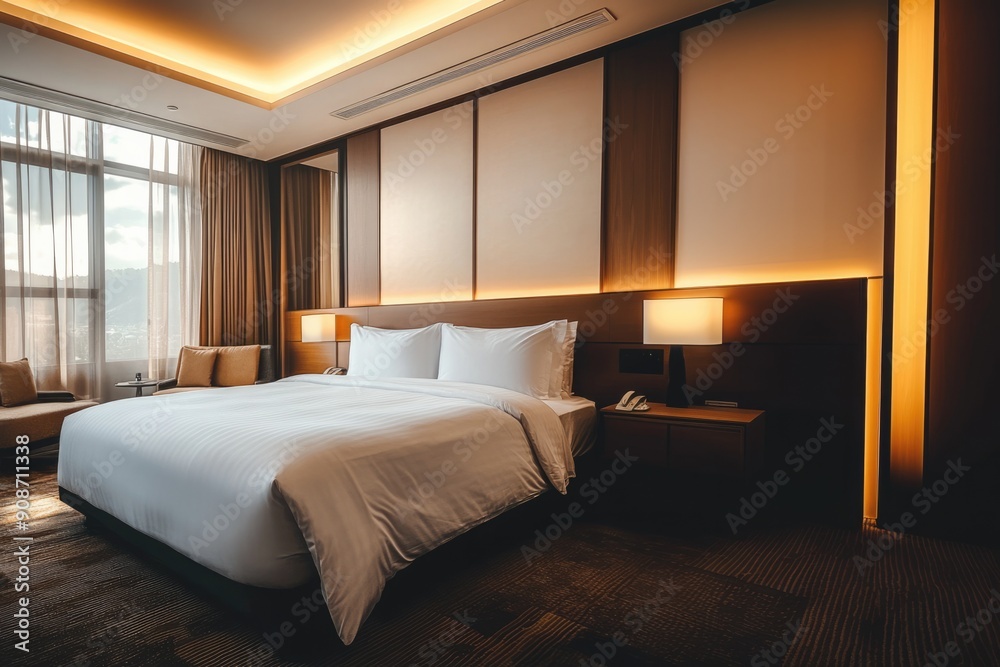 Luxury hotel room interior. Luxury hotel room interior.