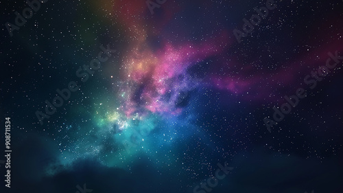 colorful northern lights sky