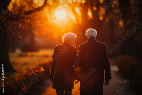 Senior couple sunset