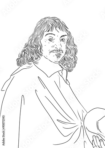 Portrait of René Descartes,  French philosopher, scientist, and mathematician photo