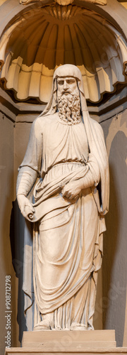 MILAN, ITALY - MARCH 8, 2024: The baroque statue (stucco) of porphet Ezekiel  in the church Chiesa di San Giuseppe by unknown aritst.  photo