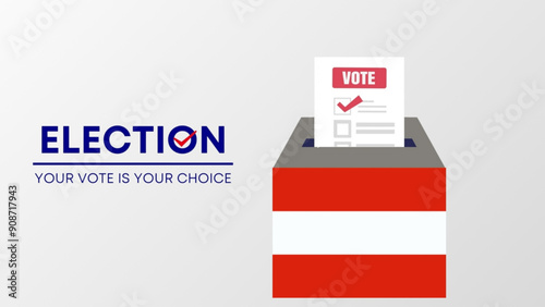 Austria election 2024 concept, democracy, flag. Vector icon illustration
