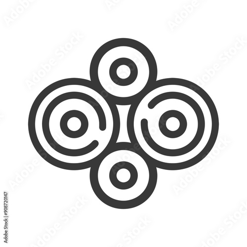 Abstract concentric circles pattern with a black and white color scheme