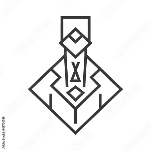 Abstract Geometric Design with a Square and Triangles