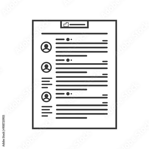A black and white outline of a simple resume template