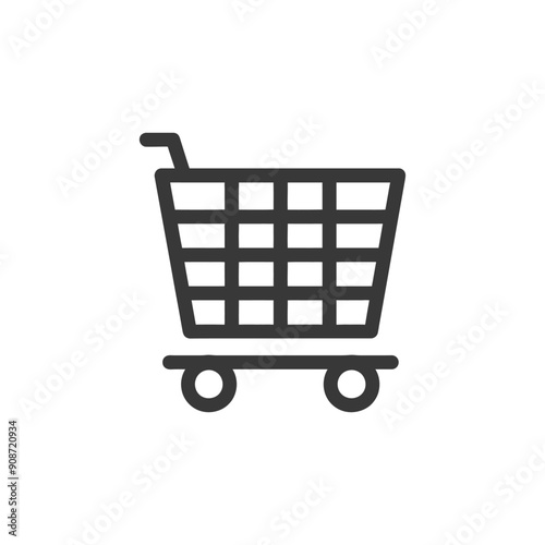 A Black and White Outline of a Shopping Cart