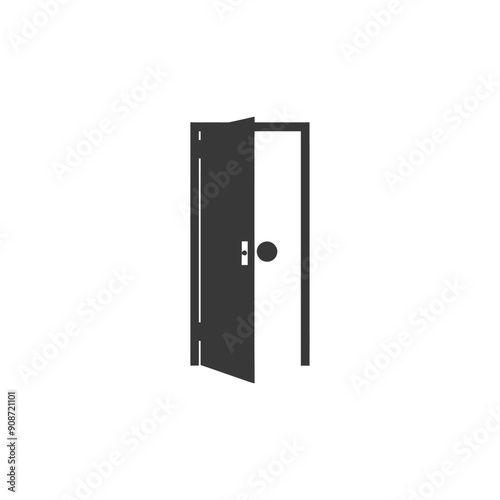 A Black and White Silhouette of an Open Door