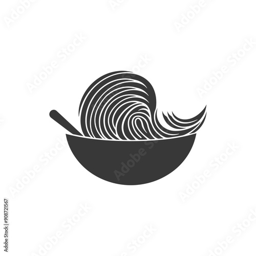 A Bowl of Noodles with a Spoon