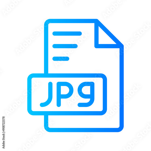 Jpg Document file picture gradient icon. format file type icons symbol, Extension, type data, vector illustration.