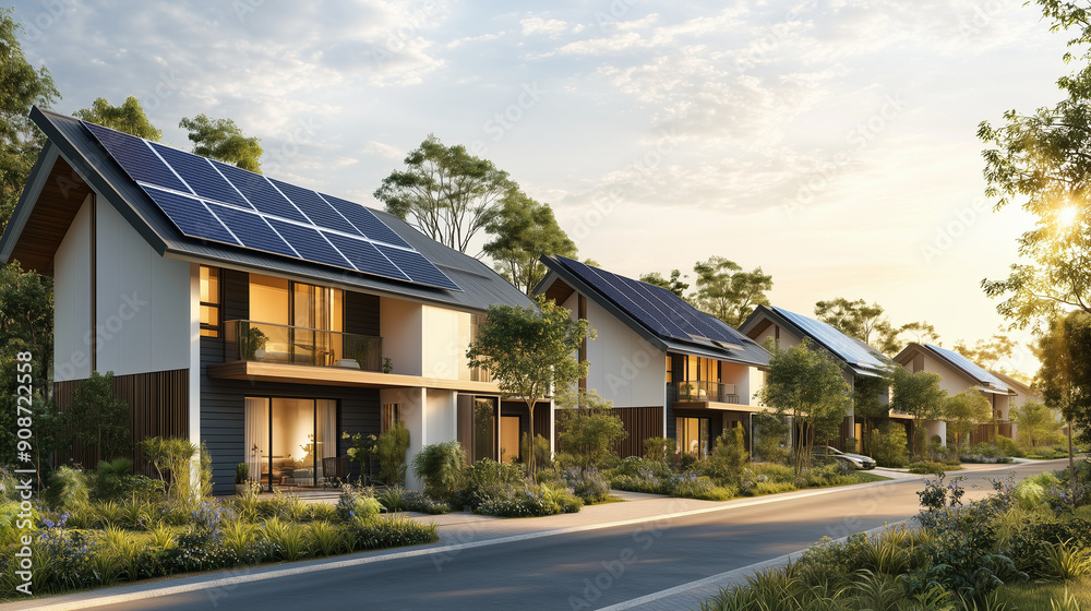 Homes that combine ecological solutions, such as solar panels, with the aesthetics of modern construction. Homes that combine ecological solutions, such as solar panels, with the aesthetics of modern construction.