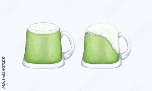 Handpainted Watercolor Beer Glass & Mug Clipart Collection	