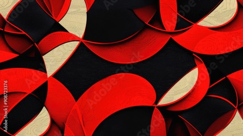 pattern red geometry retro