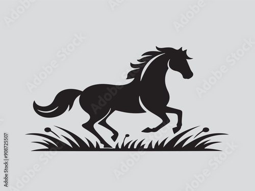 horse silhouette isolated on white