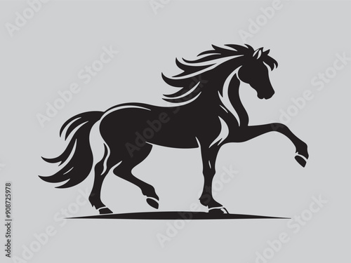 horse silhouette isolated on white