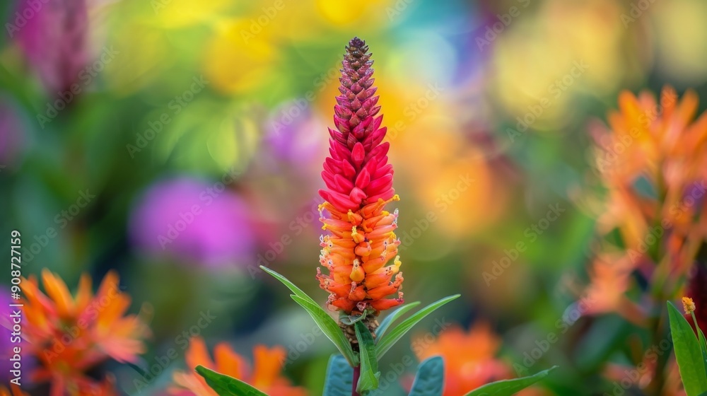 Serene Veronica Beccabunga Spike Standing Alone in Lush Garden Oasis Serene Veronica Beccabunga Spike Standing Alone in Lush Garden Oasis