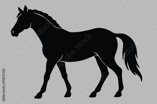 horse silhouette isolated on white