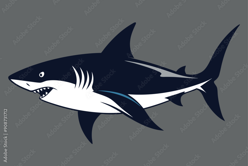 Fototapeta premium A shark silhouette with background