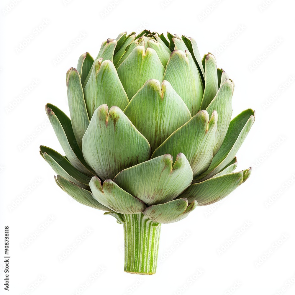 Fresh Artichoke Isolated on White Background for Culinary Uses and Nutrition Education Fresh Artichoke Isolated on White Background for Culinary Uses and Nutrition Education