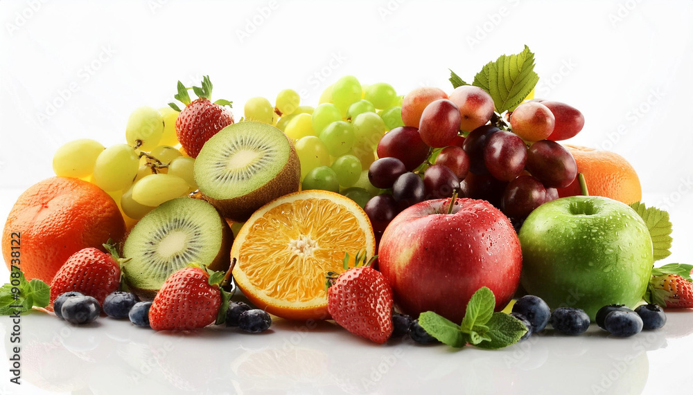 fruits isolated on white background fruits isolated on white background