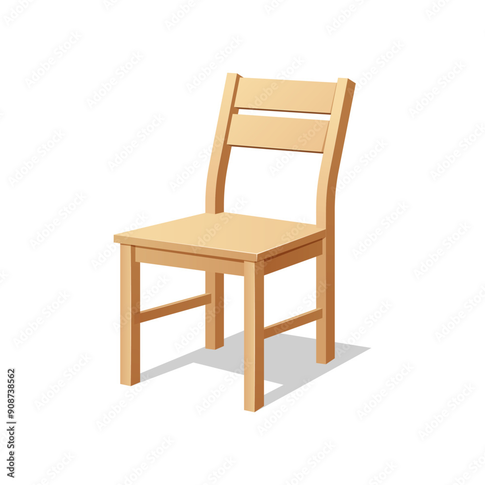 Wooden chair vector isolated on white background. Wooden chair vector isolated on white background.