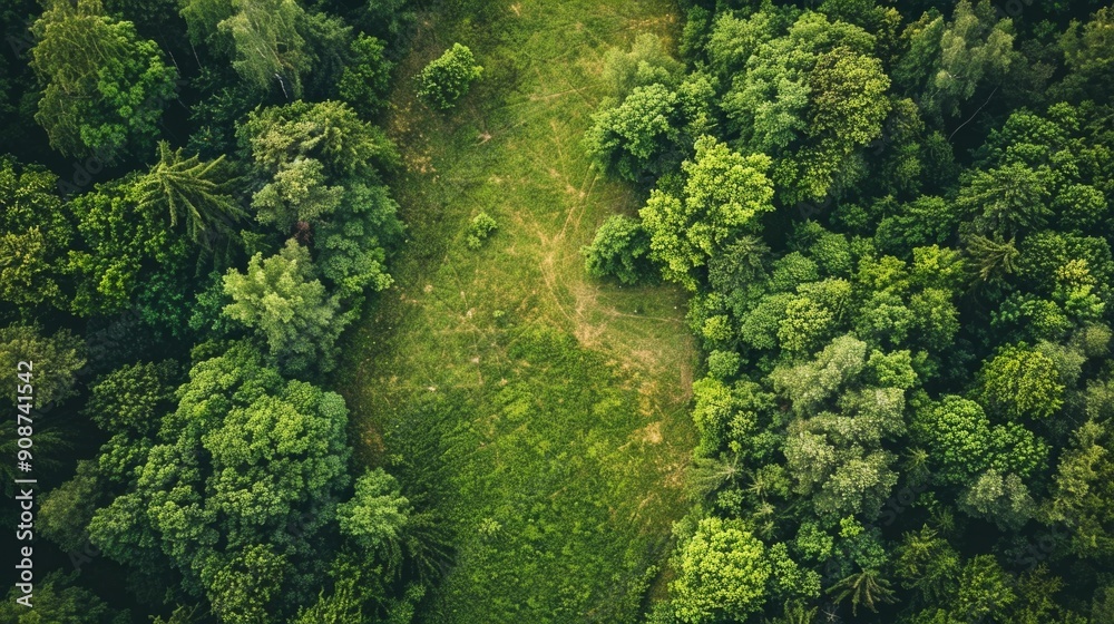 Aerial View Forest. Top View of Green Trees, Field, and Grass Landscape Aerial View Forest. Top View of Green Trees, Field, and Grass Landscape