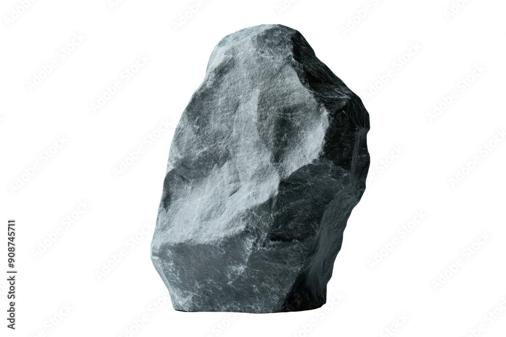 Isolated large gray stone with rough texture. Ideal for geological, nature, and industrial themed stock photos. Isolated large gray stone with rough texture. Ideal for geological, nature, and industrial themed stock photos.