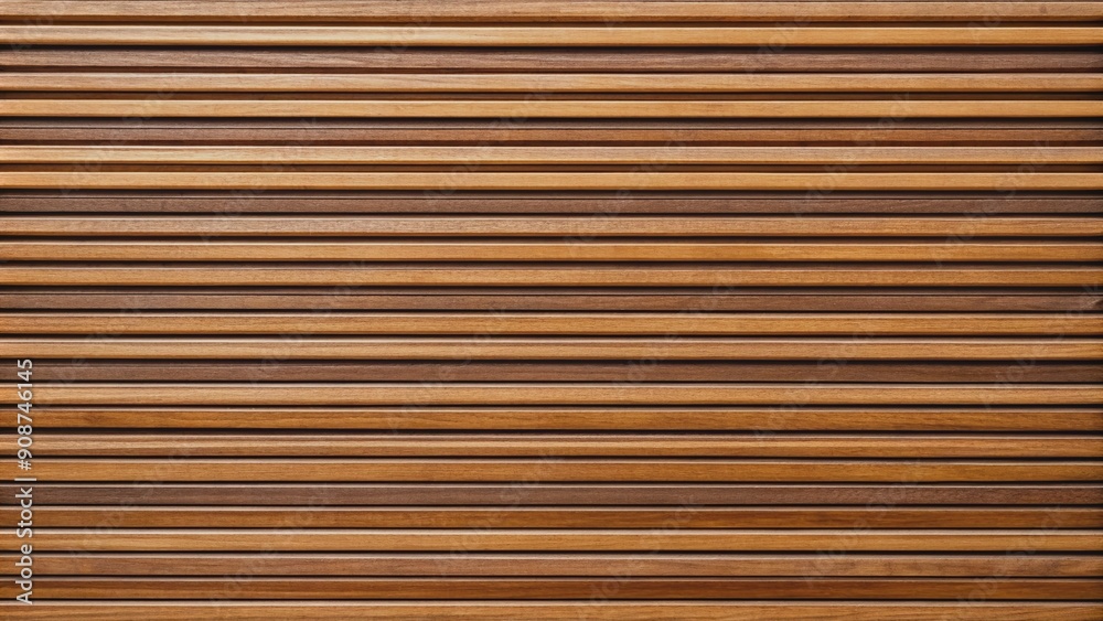 Warm seamless brown wooden acoustic panel wall texture with horizontal grooves on a natural wood background, perfect for soundproofing and interior design elements. Warm seamless brown wooden acoustic panel wall texture with horizontal grooves on a natural wood background, perfect for soundproofing and interior design elements.