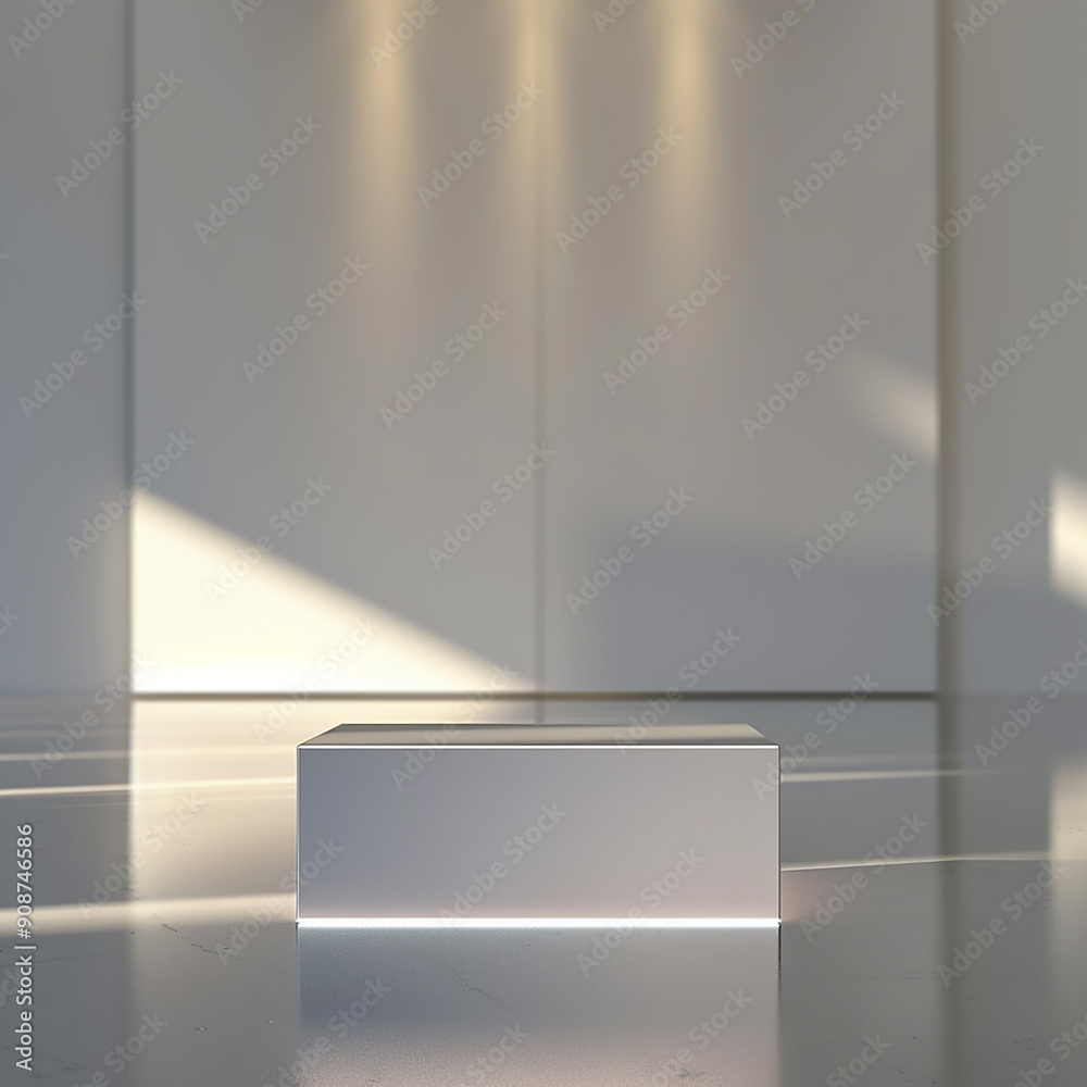 Fototapeta premium Beautiful Of 3d Realistic Of Empty podium mockup stage realistic for Product Showcase