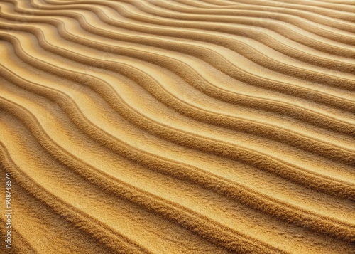 Warm beige sand displays intricate natural patterns of ripples, swirls, and ridges, creating a visually striking abstract texture with depth and visual interest.