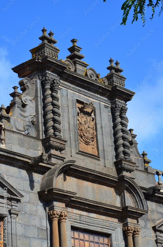 La Laguna, Spain 03.22.2018: Palacio de Nava, palatial building in the Plaza del Adelantado in La Laguna. La Laguna, Spain 03.22.2018: Palacio de Nava, palatial building in the Plaza del Adelantado in La Laguna.